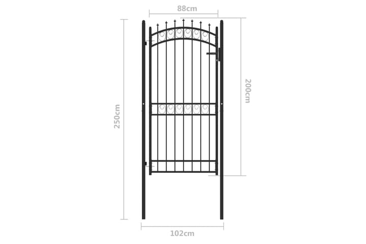 Puutarhaportti piikeillä teräs 100x200 cm musta - Talo & remontointi - Näkösuojat & aitaukset - Portti
 - Takorautaportti & rautaportti