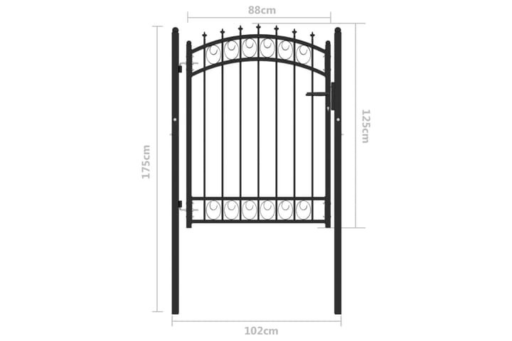 Puutarhaportti piikeillä teräs 100x125 cm musta - Talo & remontointi - Näkösuojat & aitaukset - Portti
 - Takorautaportti & rautaportti