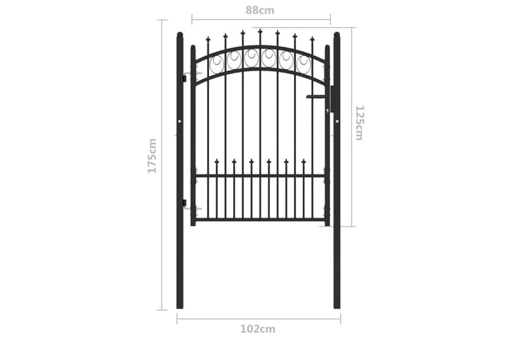 Puutarhaportti piikeillä teräs 100x125 cm musta - Talo & remontointi - Näkösuojat & aitaukset - Portti
 - Takorautaportti & rautaportti