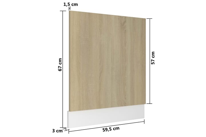 Astianpesukoneen paneeli Sonoma-tammi 59,5x3x67 cm lastulevy - Ruskea - Talo & remontointi - Rakentaminen - Lattiat & seinät & katot - Lattia & seinäpinnat