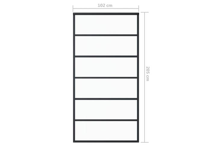 Liukuovi ESG-lasi ja alumiini 102x205 cm musta - Musta - Talo & remontointi - Rakentaminen - Ovet - Liukuovi