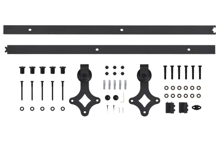 Liukuoven asennussarja teräs 200 cm musta - Musta - Talo & remontointi - Rakentaminen - Ovet - Ovihelat & ovitarvikkeet