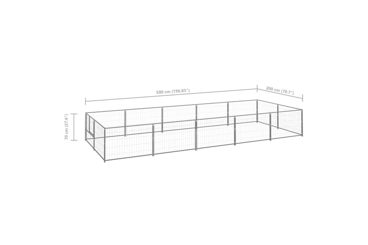 Koiranhäkki hopea 10 m² teräs - Hopea - Urheilu & vapaa-aika - Eläimille - Koira - Koirien kalusteet