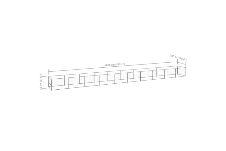 Koiranhäkki hopea 10 m² teräs - Hopea - Urheilu & vapaa-aika - Eläimille - Koira - Koiraportti & koira-aitaus