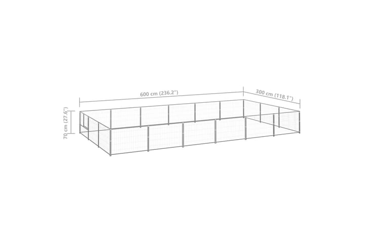 Koiranhäkki hopea 18 m² teräs - Hopea - Urheilu & vapaa-aika - Eläimille - Koira - Koirien kalusteet