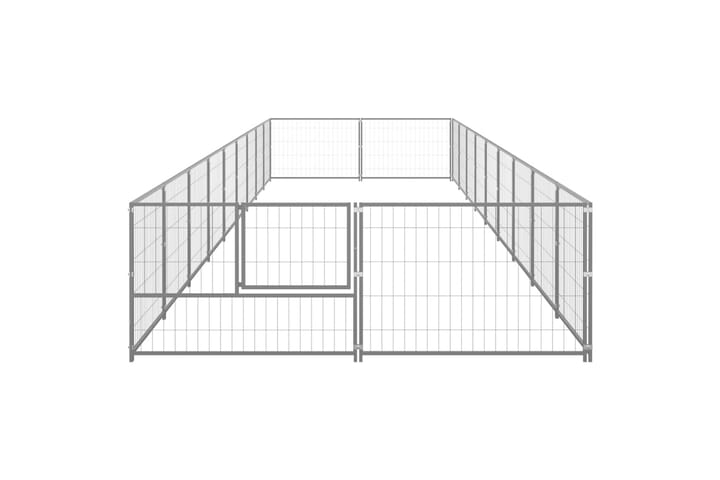 Koiranhäkki hopea 18 m² teräs - Hopea - Urheilu & vapaa-aika - Eläimille - Koira - Koiraportti & koira-aitaus