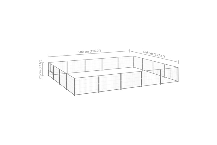 Koiranhäkki hopea 20 m² teräs - Hopea - Urheilu & vapaa-aika - Eläimille - Koira - Koirien kalusteet