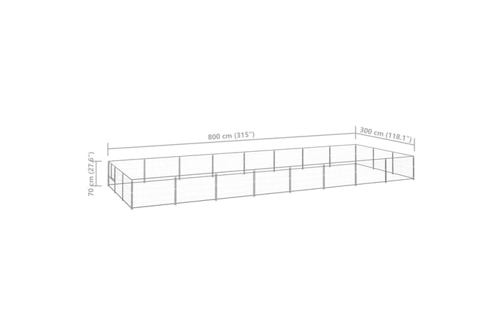 Koiranhäkki hopea 24 m² teräs - Hopea - Urheilu & vapaa-aika - Eläimille - Koira - Koirien kalusteet