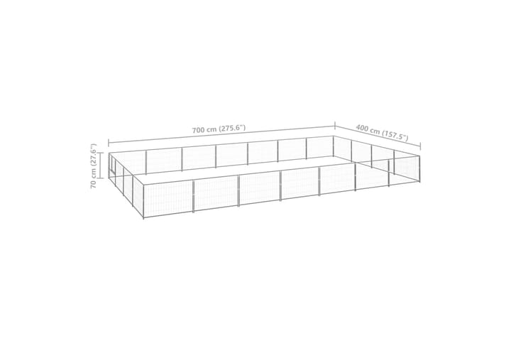 Koiranhäkki hopea 28 m² teräs - Hopea - Urheilu & vapaa-aika - Eläimille - Koira - Koirien kalusteet