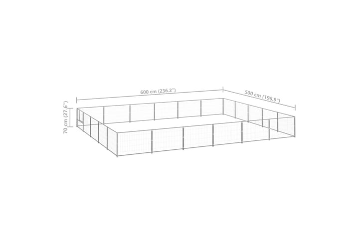 Koiranhäkki hopea 30 m² teräs - Hopea - Urheilu & vapaa-aika - Eläimille - Koira - Koirien kalusteet