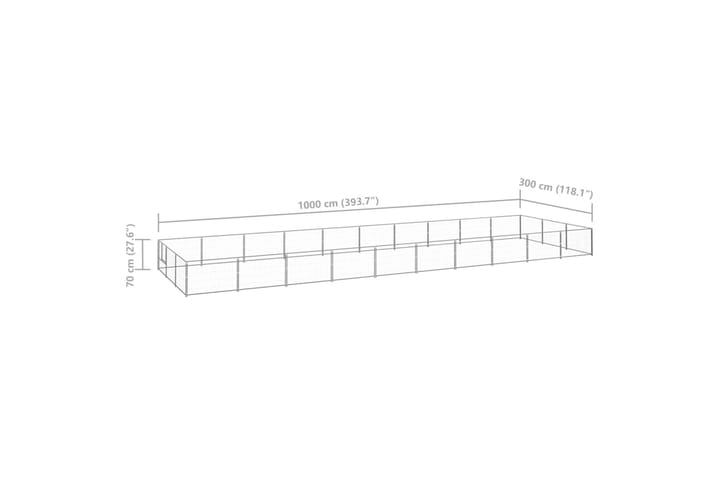 Koiranhäkki hopea 30 m² teräs - Hopea - Urheilu & vapaa-aika - Eläimille - Koira - Koirien kalusteet