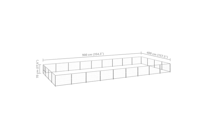 Koiranhäkki hopea 36 m² teräs - Hopea - Urheilu & vapaa-aika - Eläimille - Koira - Koirien kalusteet