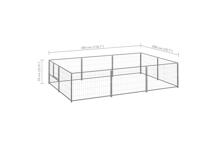 Koiranhäkki hopea 6 m² teräs - Hopea - Urheilu & vapaa-aika - Eläimille - Koira - Koirien kalusteet