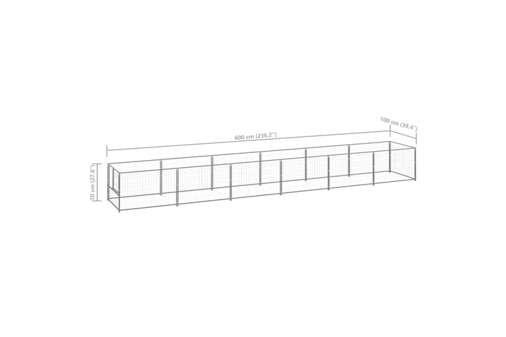 Koiranhäkki hopea 6 m² teräs - Hopea - Urheilu & vapaa-aika - Eläimille - Koira - Koirien kalusteet