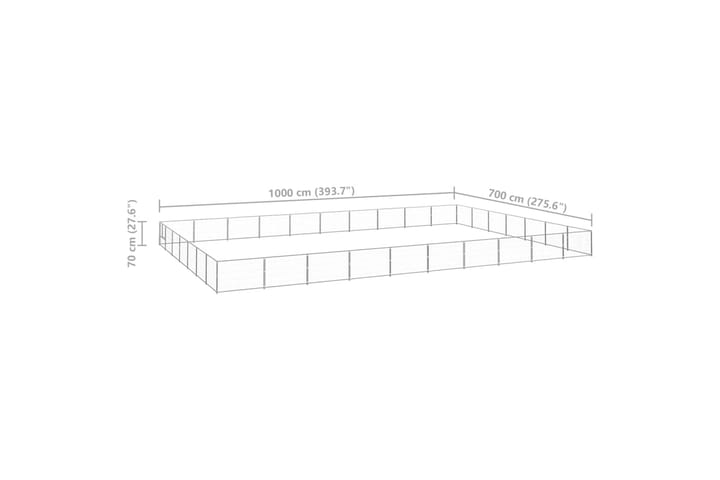 Koiranhäkki hopea 70 m² teräs - Hopea - Urheilu & vapaa-aika - Eläimille - Koira - Koirien kalusteet