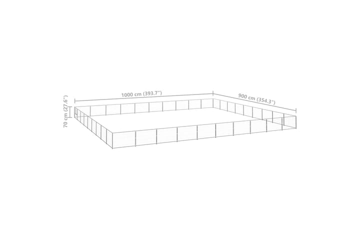 Koiranhäkki hopea 90 m² teräs - Hopea - Urheilu & vapaa-aika - Eläimille - Koira - Koirien kalusteet