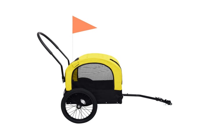 2-in-1 lemmikkikärry pyörään/juoksurattaat keltainen & musta - Koirien kalusteet