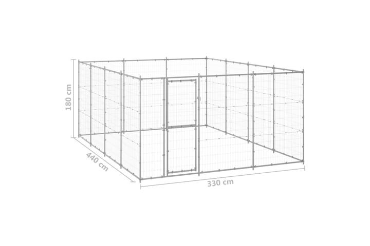 Koiran ulkohäkki galvanoitu teräs 14,52 m² - Urheilu & vapaa-aika - Eläimille - Koira - Koirien kalusteet