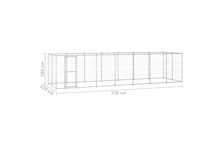 Koiran ulkohäkki galvanoitu teräs 16,94 m² - Urheilu & vapaa-aika - Eläimille - Koira - Koirien kalusteet