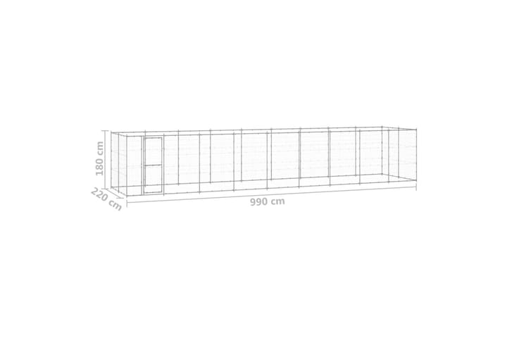 Koiran ulkohäkki galvanoitu teräs 21,78 m² - Urheilu & vapaa-aika - Eläimille - Koira - Koirien kalusteet