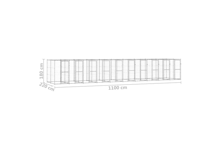 Koiran ulkohäkki galvanoitu teräs 24,2 m² - Urheilu & vapaa-aika - Eläimille - Koira - Koirien kalusteet