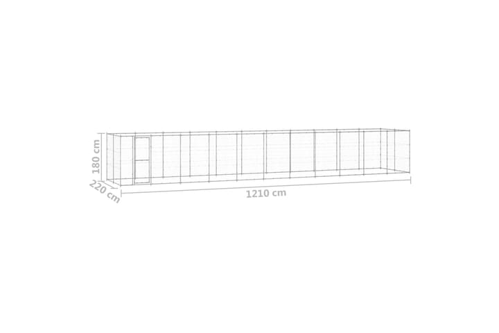 Koiran ulkohäkki galvanoitu teräs 26,62 m² - Urheilu & vapaa-aika - Eläimille - Koira - Koirien kalusteet