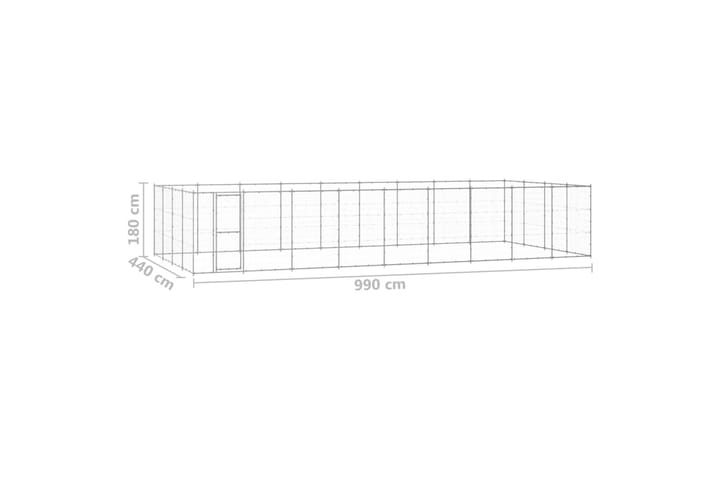 Koiran ulkohäkki galvanoitu teräs 43,56 m² - Urheilu & vapaa-aika - Eläimille - Koira - Koirien kalusteet