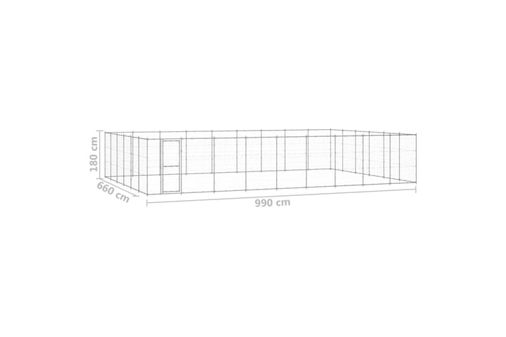 Koiran ulkohäkki galvanoitu teräs 65,34 m² - Urheilu & vapaa-aika - Eläimille - Koira - Koirien kalusteet