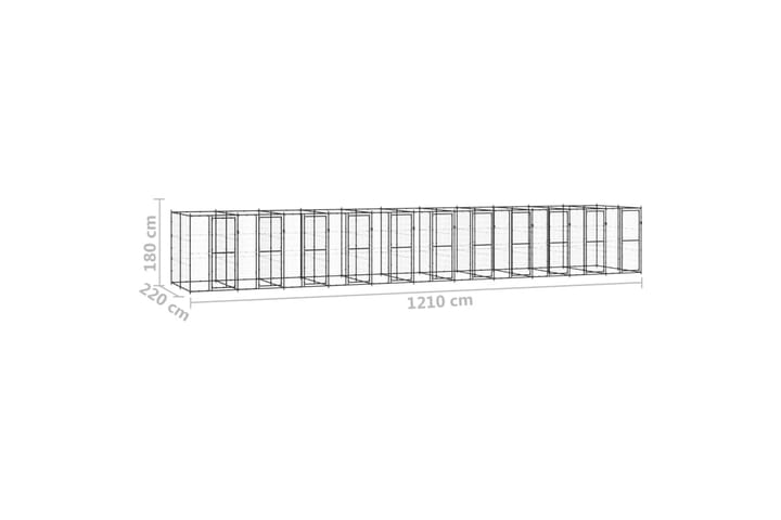 Koiran ulkohäkki teräs 26,62 m² - Urheilu & vapaa-aika - Eläimille - Koira - Koirien kalusteet