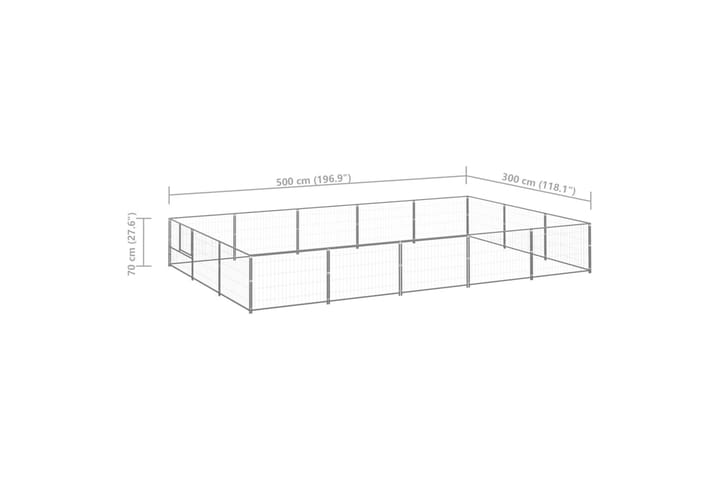 Koiranhäkki hopea 15 m² teräs - Hopea - Urheilu & vapaa-aika - Eläimille - Koira - Koirien kalusteet