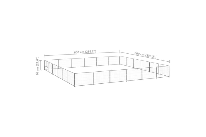 Koiranhäkki hopea 36 m² teräs - Hopea - Urheilu & vapaa-aika - Eläimille - Koira - Koirien kalusteet