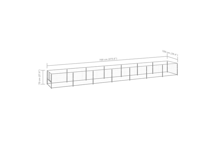 Koiranhäkki hopea 7 m² teräs - Hopea - Urheilu & vapaa-aika - Eläimille - Koira - Koirien kalusteet