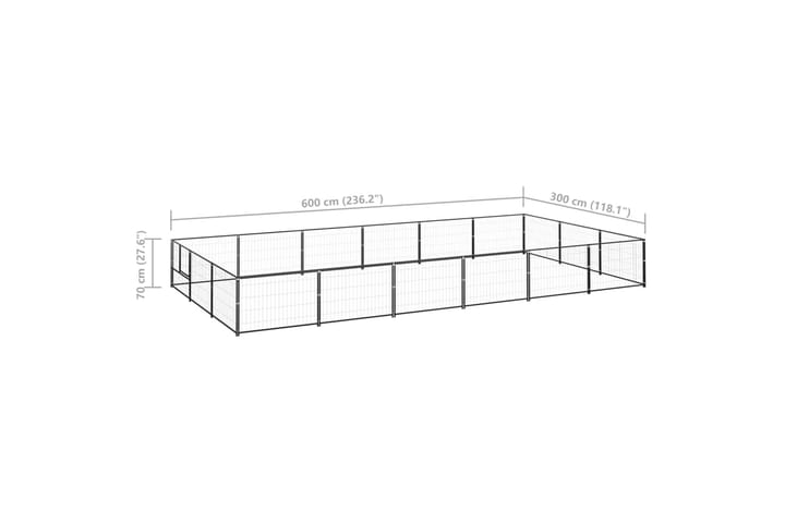 Koiranhäkki musta 18 m² teräs - Musta - Urheilu & vapaa-aika - Eläimille - Koira - Koirien kalusteet