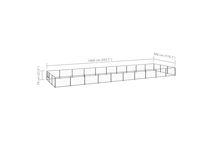 Koiranhäkki musta 30 m² teräs - Musta - Urheilu & vapaa-aika - Eläimille - Koira - Koirien kalusteet