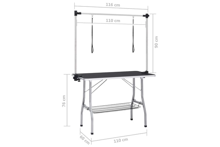 Säädettävä koirien trimmauspöytä 2 silmukalla ja korilla - Urheilu & vapaa-aika - Eläimille