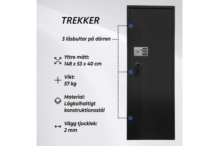 Trekker Asekaappi 10 Aseelle, AS1000 V2 - Musta - Urheilu & vapaa-aika - Metsästys & kalastus - Metsästys & metsästystarvikkeet - Metsästysaseet