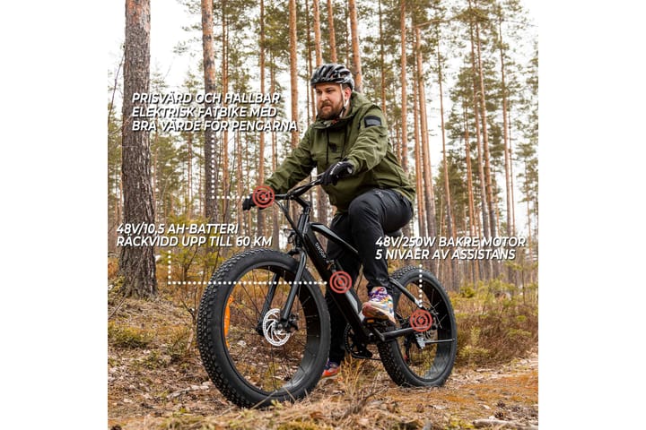 Swoop Fatbike Striker Sähköpyörä, 26 - Musta - Urheilu & vapaa-aika - Ulkoilu - Polkupyörät - Sähköpyörä