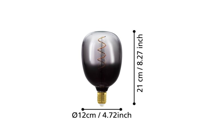 Valonlähde Eglo LM-E27-LED T120 4W Musta-Läpinäkyvä Harmaa - Musta/Harmaa - Valaistus - Hehkulamppu & polttimo - LED-valaistus - LED-lamput - LED-lamppu