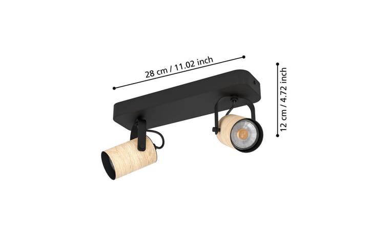 Spotlight Eglo Cayuca 2 lamppua - Musta/Ruskea - Valaistus - Hehkulamppu & polttimo - Spottivalaisin & alasvalo - Kattospotti