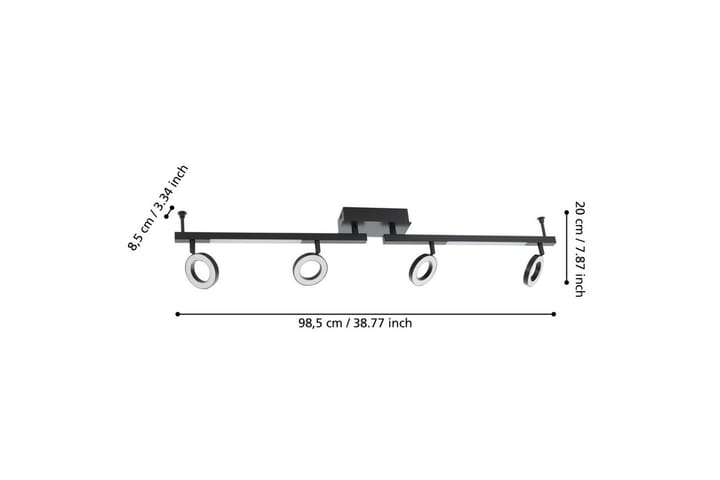 Spotvalonki Eglo Cardillio 2 4 lampulla - Musta - Valaistus - Hehkulamppu & polttimo - Spottivalaisin & alasvalo - Kattospotti