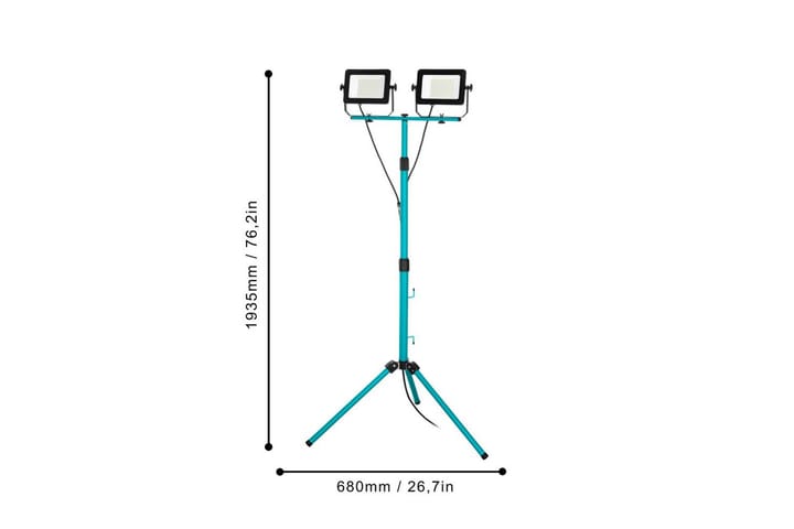 Työvalaistus Eglo LED-Stativvalaisin 2 Lamppua 52W - Valaistus - Hehkulamppu & polttimo - Työvalaistus - Työvalo