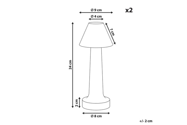 Adasi LED Pöytävalaisin 2 kpl 24 cm - Musta - Valaistus - Sisävalaistus & lamput - Erikoisvalaisin - Riisipaperivalaisin