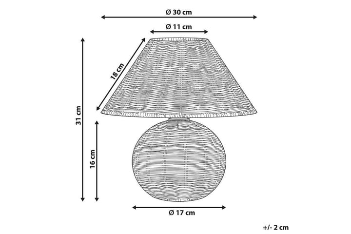 Gyarki Pöytävalaisin 31 cm E27 - Luonnollinen - Valaistus - Sisävalaistus & lamput - Erikoisvalaisin - Riisipaperivalaisin