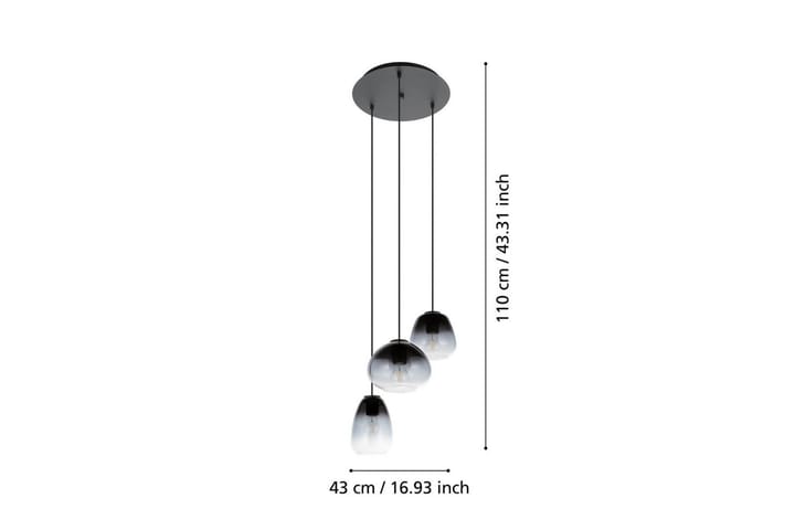 Riippuvalaisin Eglo Aguilares Ø430 mm - Musta/Harmaa - Valaistus - Sisävalaistus & lamput - Ikkunavalaisimet - Ikkunavalaisin riippuva