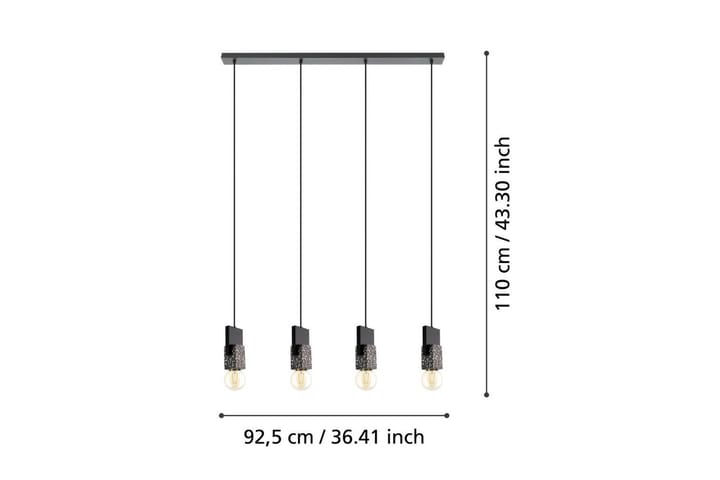 Riippuvalaisin Eglo Lobatia 4 Lamppua - Musta/Harmaa/Valkoinen - Valaistus - Sisävalaistus & lamput - Ikkunavalaisimet - Ikkunavalaisin riippuva