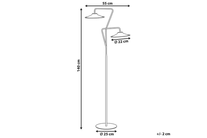 Karpathy Lattiavalaisin 140 cm - Musta - Valaistus - Sisävalaistus & lamput - Lattiavalaisin - 3-vartinen lattiavalaisin