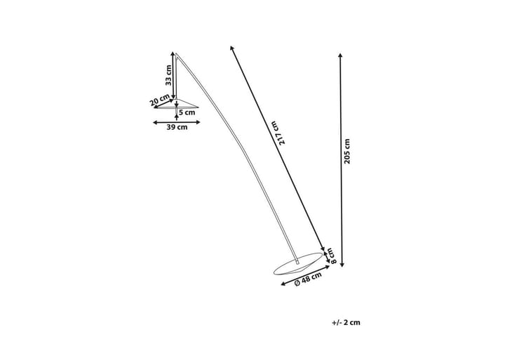 Pankeria Lattiavalaisin 205 cm - Musta - Valaistus - Sisävalaistus & lamput - Lattiavalaisin - 3-vartinen lattiavalaisin